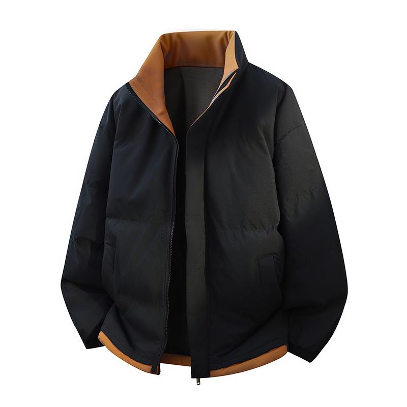 Vintervarmtjock bomullsjacka för män med raglanärmar och upprätt krage