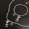 Rainbow Bead Bear Clavicle Necklace: Versatile, Luxurious Summer Jewelry for Women