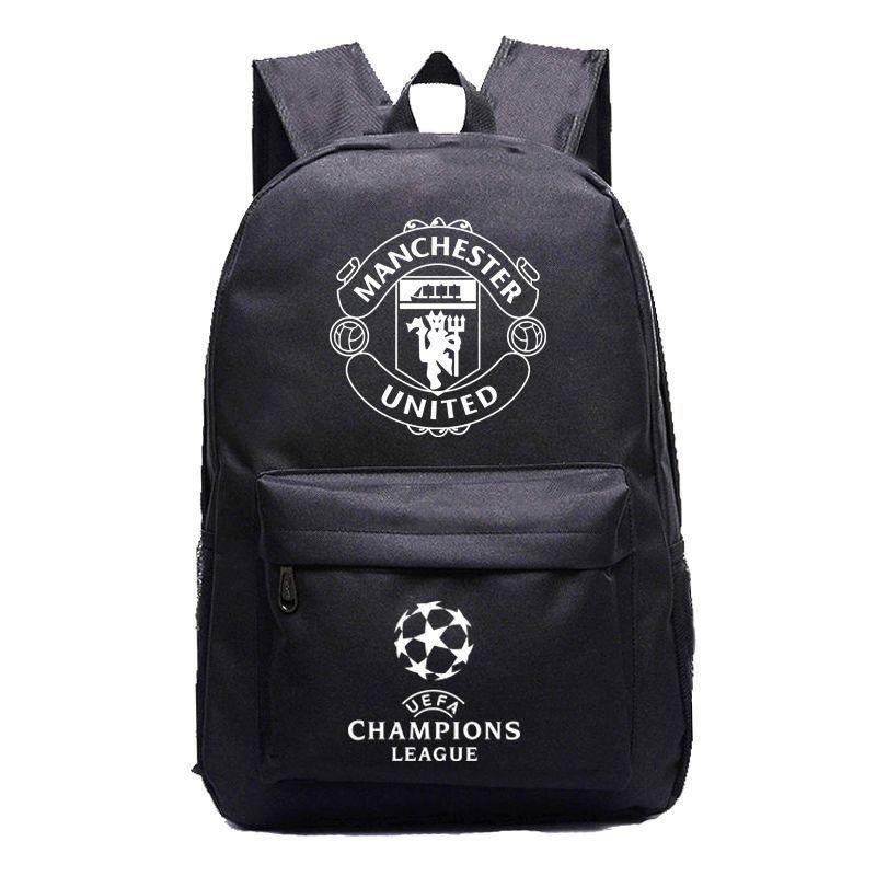 Football Star Backpack Champions League Pattern Printed Backpack Teen Children'S School Bag