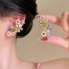 1 Pair Fashionable Colorful Ear Bone Clip Party Flower Design, Unique, Beautiful Dance Wear Fashionable Ear Rings and Full Ear Earrings