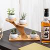 2-Tier Bamboo Stand Bamboo Shelf For Home Office Compact Design Perfect For Home And Office Desktop And Balcony Decor Organizer