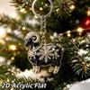 1Pcs 2D Goat Acrylic Pendants Cute Animal Hanging Ornament for Christmas Party Backpack Zipper Charm Accessory