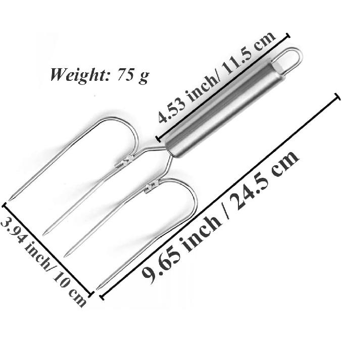 Thanksgiving Turkey & Roast Lifters, Stainless Steel Roaster Forks, Transfer Chicken or Ham Poultry Lifters Easily, Four Needle Meat Fork, Set of 2