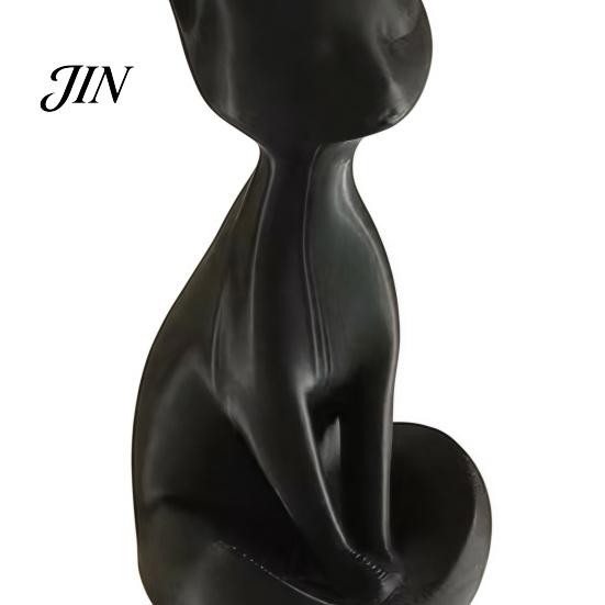Multi-style Cat Decor 3D Printed Meditating Figurine, Modern Abstract Sculpture with Cross-Legged Pose, Narrative Space Decoration Minimalist Desk for