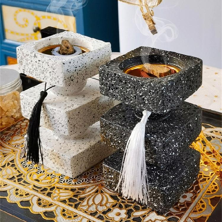 Square Layer Tassels Resins Incenses Burners Holder Stand Vintages Decoration for Study Room Bedroom Home