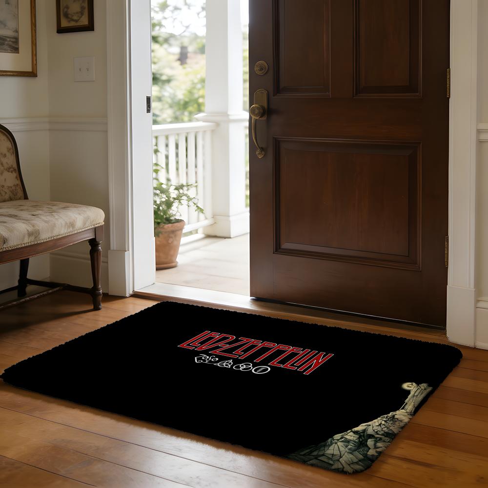 Led ZZeppelin K Floor Mat Soft Flannel Absorbent Mat Non-Slip Rug Home Bedroom Bathroom