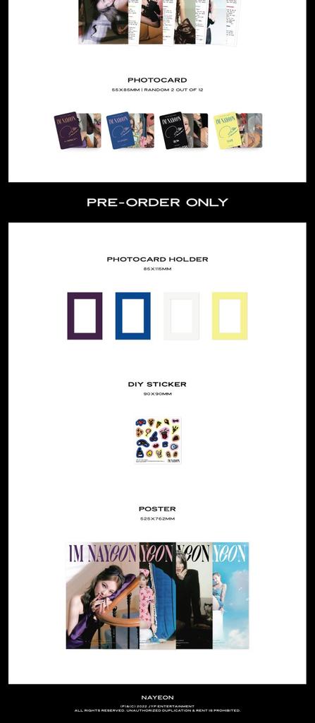 Twice Nayeon IM NAYEON 1st Solo Mini Album Version Polaroid Clear Business Interview Poster On Sealed A-I'M CD+PhotoBook+Envelope+1p PhotoCard+1p
