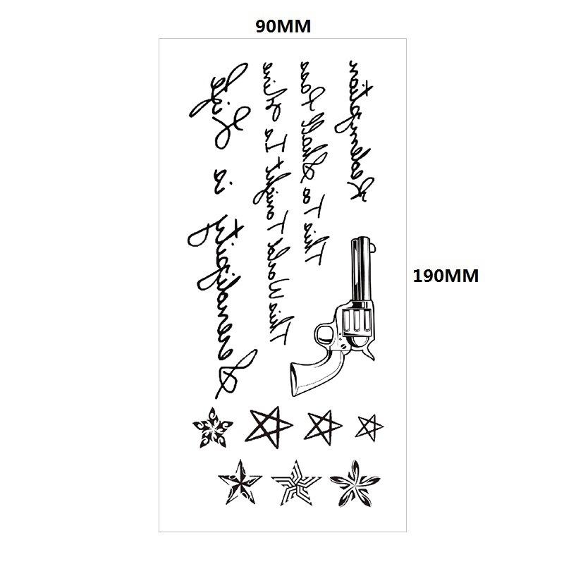 English Tattoo Sticker Feather Red Lip Totem Arm Circle Set Simulation Waterproof Tattoo Sticker