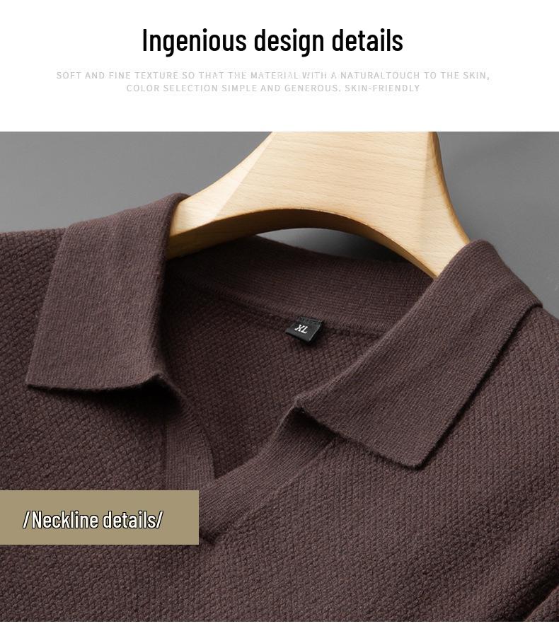 Fat Little Brother Men's Plus Size Lapel Sweater - Trendy Base Layer for Autumn/Winter 2025.