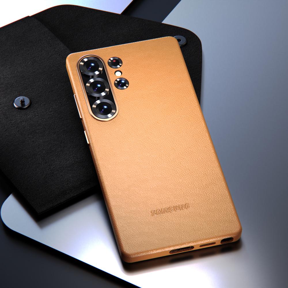 Samsung Galaxy S25 Ultra Plus Lederhülle Stoßfeste Schale Schafsledertextur Schützende Rückseite Vollständige Abdeckung für S25Ultra S25Plus S25