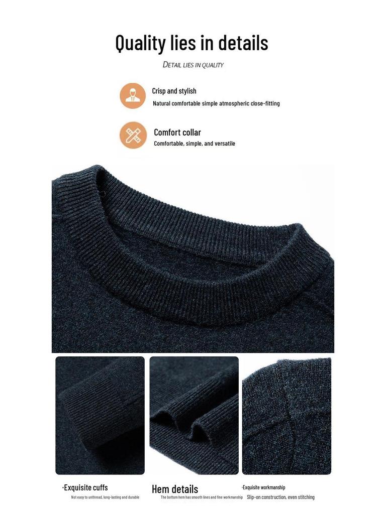 Firstview Men's Winter Thick 12-Gauge Wool Sweater