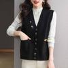 Vest for Women Cotton Knitted Sweater Sleeveless Tops Vest Oversize Thickened Loose Casual V-neck Vest