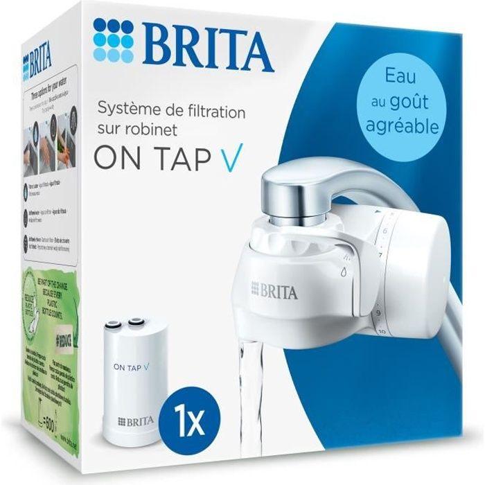 Système filtration à eau BRITA - ON TAP - Jusqu'à 4 mois d'eau filtrée - 3 modes d'utilisations - 5 adaptateurs inclus