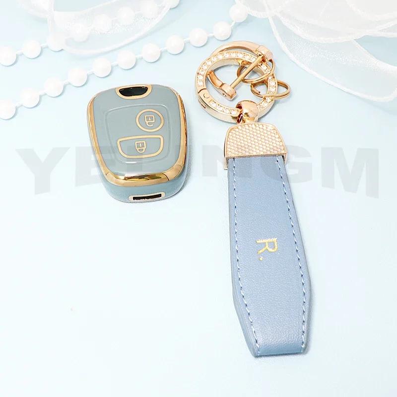 TPU Car Remote Key Case Cover Shell Fob Keychain for Peugeot 107 206 207 307 for Citroen C1 C2 C3 C4 for Toyota Aygo Keychain