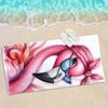 Fashionable pink flamingo sunglasses polyester microfiber beach towel is highly absorbent, suitable for swimming beach outings