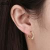 Effie Queen 925 Sterling Silver CZ Zircon Hoop Earrings Dainty 13mm Circle Round Small Huggie Cartilage Piercing Jewelry APE55