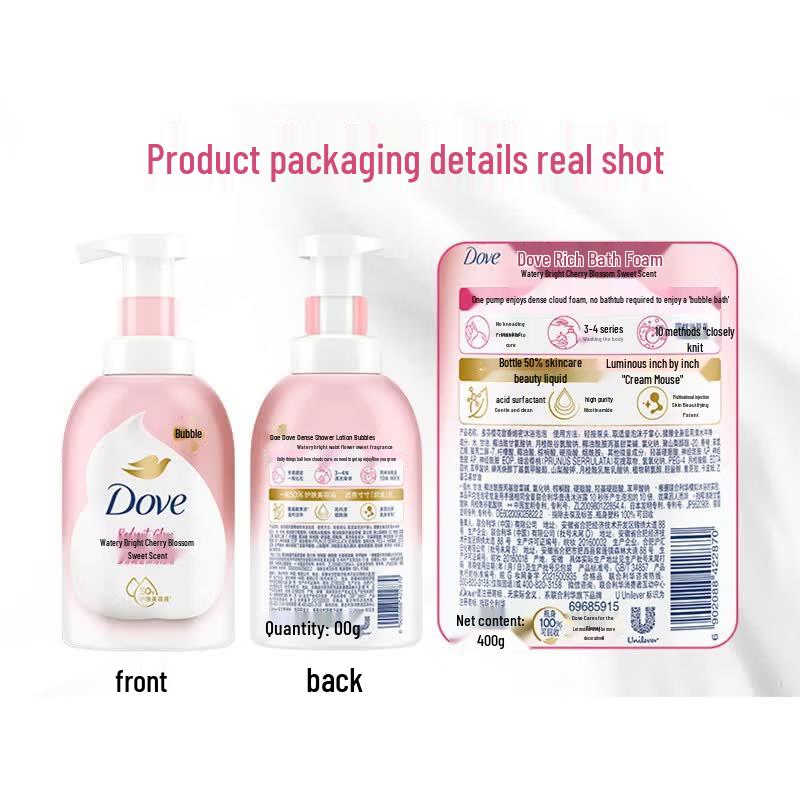 Dove Niacinamide Gentle Amino Acid Body Wash Set, White Peach & Cherry Blossom