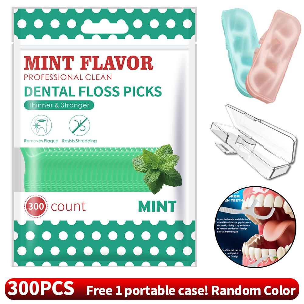 

(Comes with 1 convenient dental floss box) 1200/600/300PCS ultra-fine mint dental floss stick dental floss