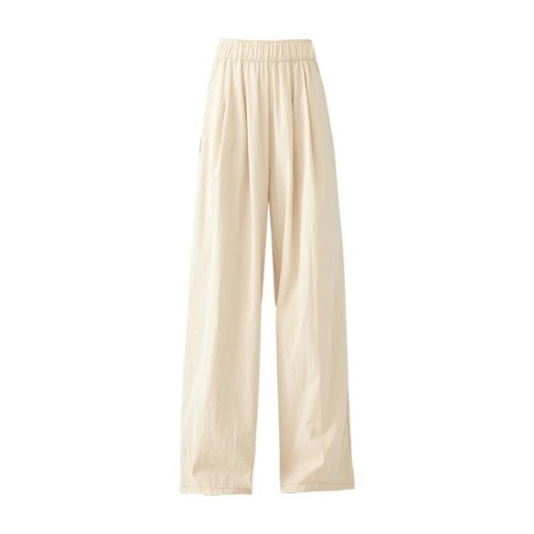New Summer Women Casual Loose Draping Wide Leg Pants Thin Ice Silk Yamamoto Japanese Straight Leg S
