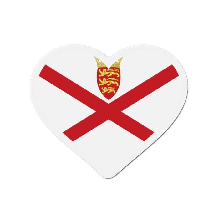Aimant Coeur Drapeau Jersey - Multicolore - 9 cm - 50 pièces - Résine synthétique - Mixte