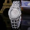 MISSFOX Womens Watch Hip Hop Full Quartz Wristwatch Ins Style Gold/Two-Tone/White 2528 Model