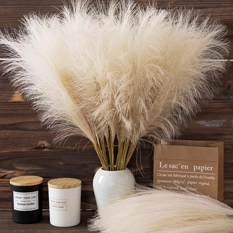 5/10pcs Artificial Pampas Boho Flowers Artificial Reed Ins Wind Bouquet Imitation Flowers Fake Plant Wedding Decoration Flowers