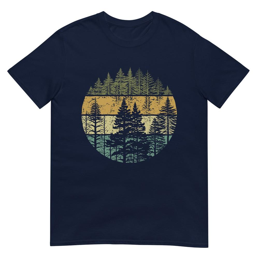 Retro Forest Trees Outdoors Nature Unisex Unisex Vintage Graphic Tshirt S