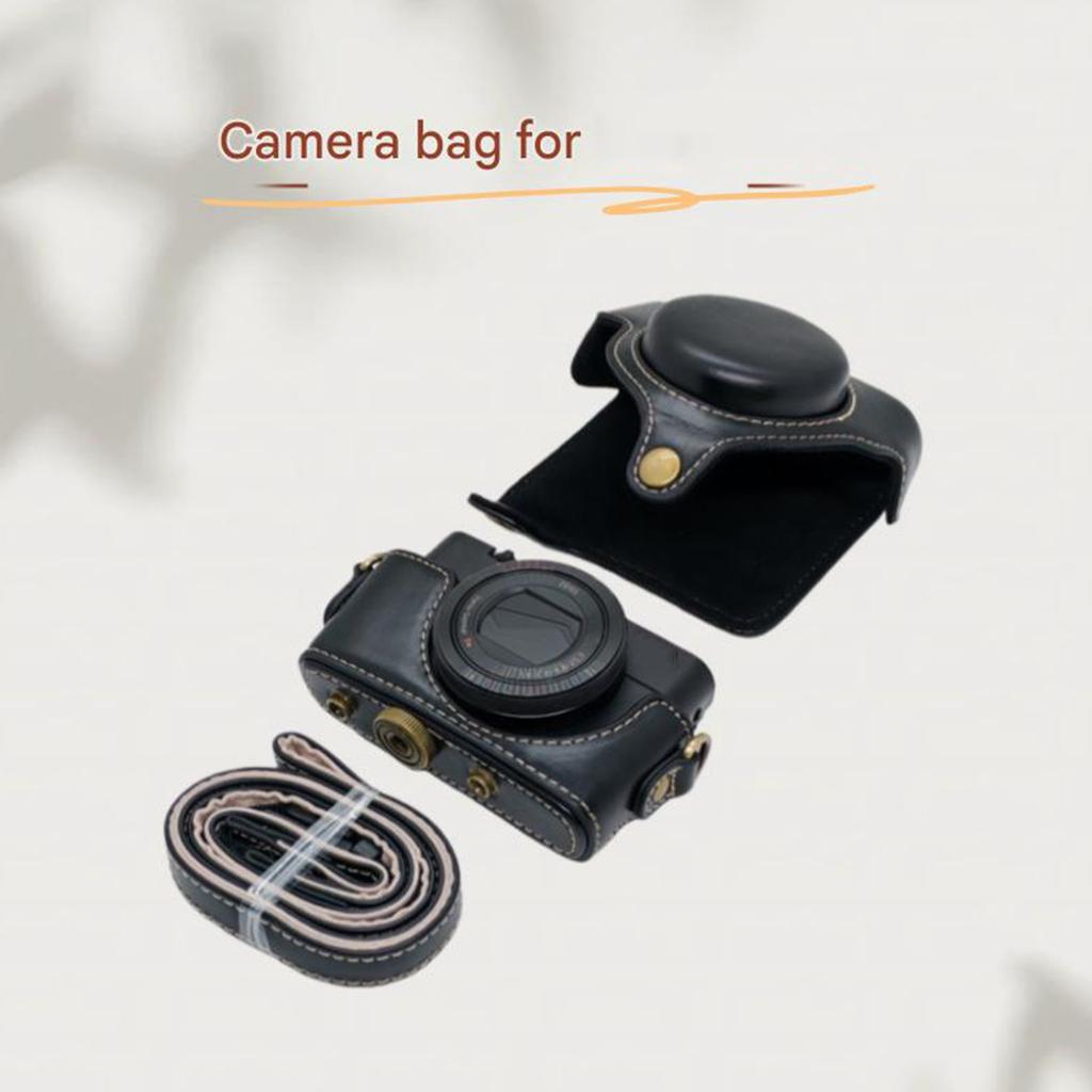 Retro Protective Camera Case Bag for RX100 Digital Camera PU Leather Organiser Box for Travel and Daily Use