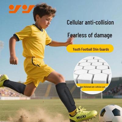 Honingraat Anti-Botsing Scheenbeschermers Beenhoezen voor Tieners voor Voetbal, Basketbal, Hardlopen, Buitensporten - Ademend en Beschermend.