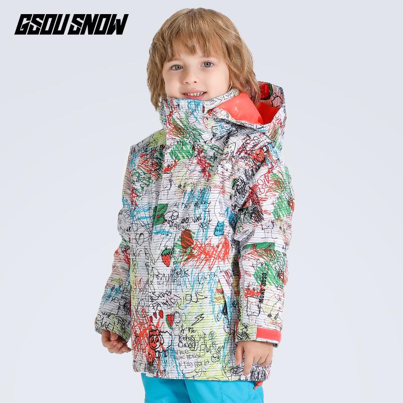 Gsousnow Kids' Windproof Waterproof Ski Jacket - Warm Ski Suit for Boys & Girls Outdoor