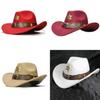 Vintage Cowhead Star Badge Western Cowboy Hat With Wide Brim For Adults And Kids