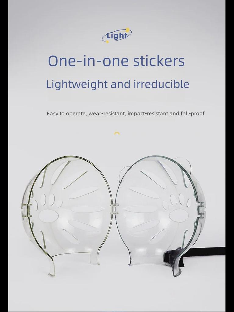 Αναπνεύσιμο διαφανές κάλυμμα κεφαλής γάτας: Ασπίδα κατά του γλείψιμου και του δαγκώματος