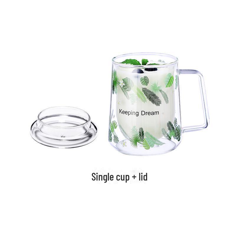 Mingshangde Transparent Double-Layer Insulated Glass Coffee Cup