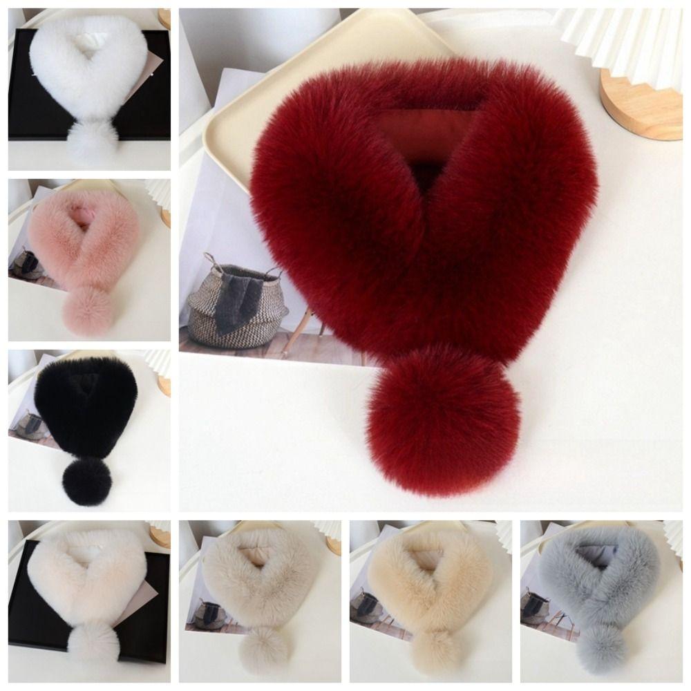 Thickened Imitation Fur Scarf Magnetic Cross Neck Warmer Gifts Plush Scarf  Girl