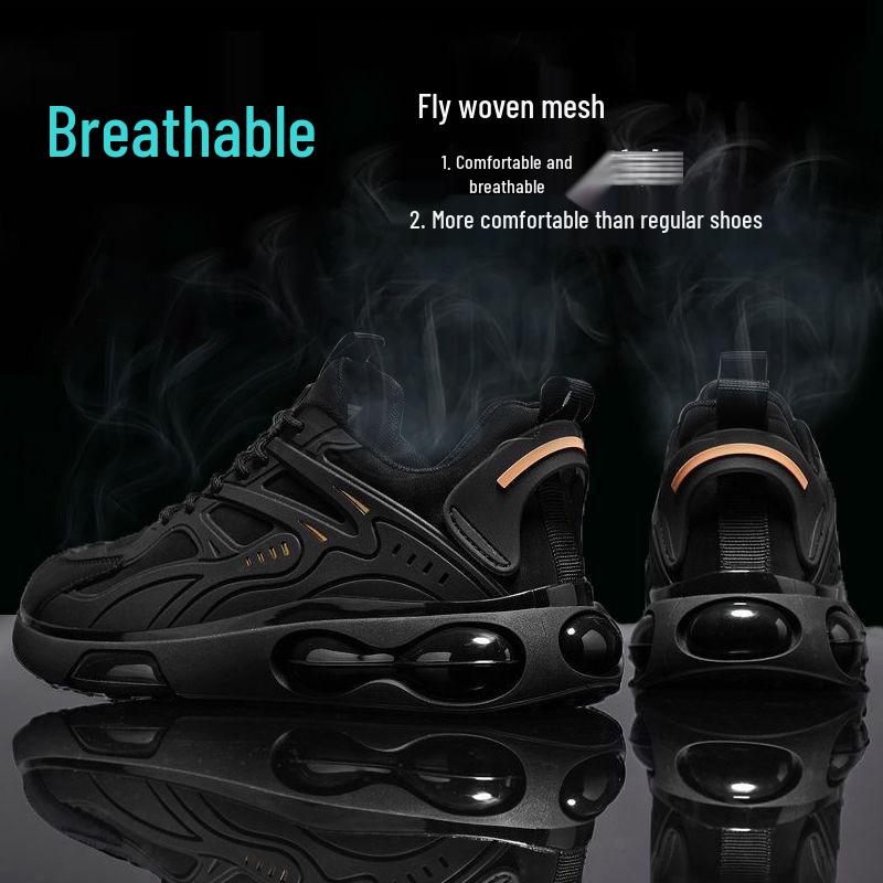 Men's 2025 Trendy Thick Sole Mesh Sneakers - Breathable, Versatile Casual Sports Shoes for Spring & Autumn