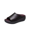 Womens New Summer Peep Toe Solid Color Wedge Slippers European and American Style