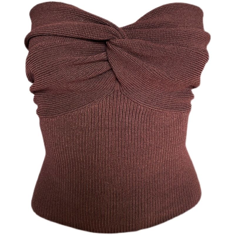 Cross Zone Sexy Pure Color Woolen Tube Top