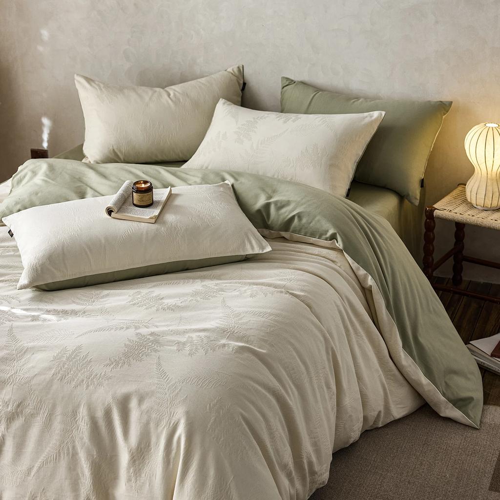 High-end Jacquard 100% Cotton Duvet Cover Set Soft Skin-friendly Queen Bedding Set King Comfortable Quilt Cover and Pillowcase