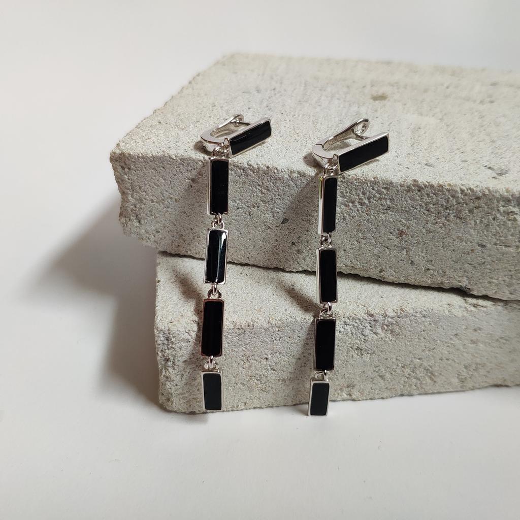 Silberne Ohrringe mit Emaille (2128489)