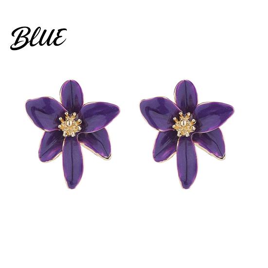 Fine Workmanship Earrings 1 Pair Stud Retro Style Colorful Enamel