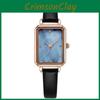 Gedi Damen Mode Quadratische Quarz Uhr Mit Lederarmband Für Freizeit