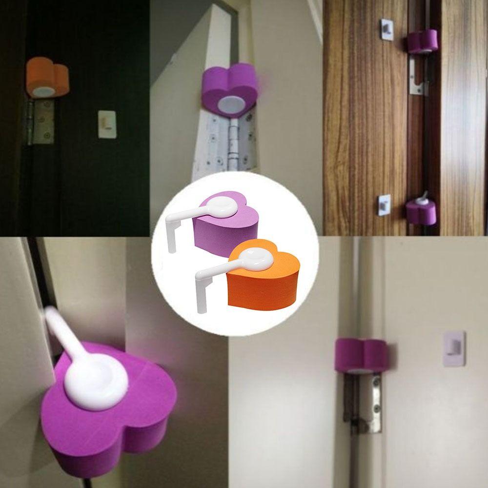 

Self Adhesive Baby Safety Protector Safety Door Block Love Shaped Door Stop Bedroom оранжевый
