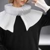 Victorian Ruffled Neck Cuff False Collar and Faux Wrist Cuffs Set for Halloween Costumes and Historical Role Play Event