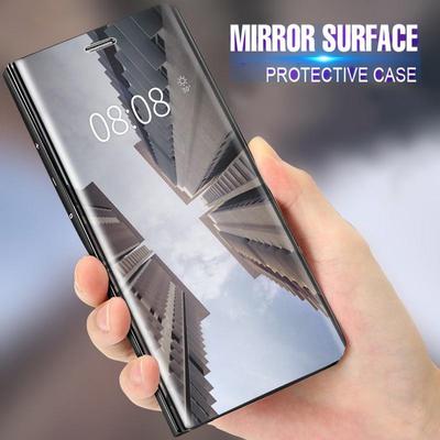 Smart Mirror Anti Drop Phone Case for Samsung Huawei Honor Xiaomi Redmi iPhone OnePlus Cover Magnetic Flip PU Leather