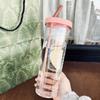 Cestovní láhev na vodu 700ml Oddělení šťáv Netoxická Přenosná Skládací Brčko Zesílený PC Voda