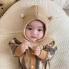 Ear Protection Knit Balaclava Hat Solid Color Warm Woolen Beanie Cute Kids Scarf Cap  Winter