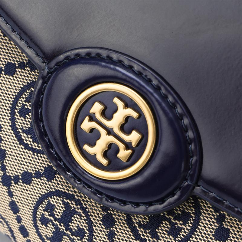 Tory Burch Robinson Double T Logo Classic Magnetic Closure Messenger Bag Women Handbags Navy-Blue 152306-405