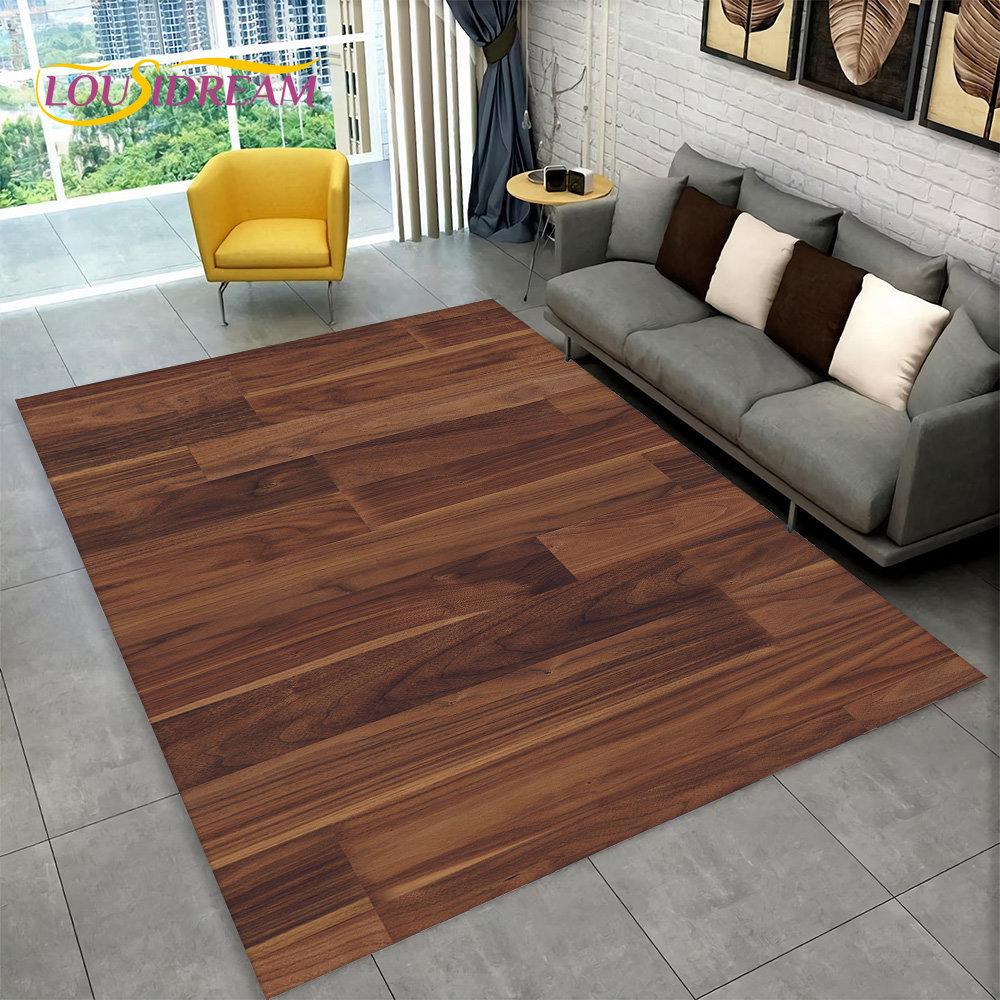 3D Wood Grain Retro Area Rug Large,Carpet Rug for Home Living Room Kids Bedroom Sofa Doormat Decor,Kitchen Non-slip Floor Mat