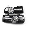 1 Pair Car Front Bumper Headlight Sport Grill Kidney Running Lights For VW GOLF MK4 1997-2006 With LED DRL Fog Lamp Accessories