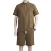 Men's Ice Silk Quick-Dry Summer Sport Set: Casual Loose Polo T-Shirt & Shorts.